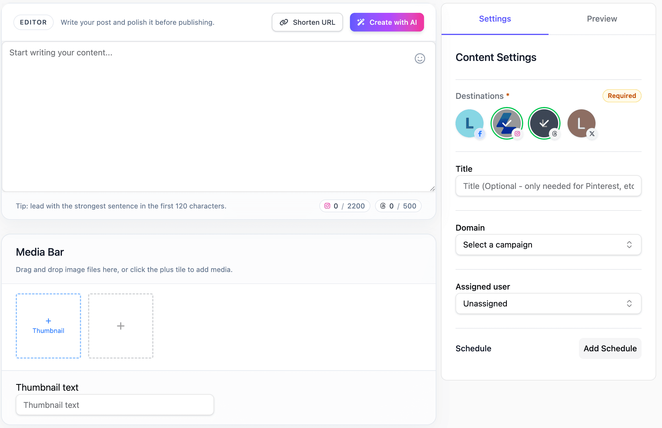 Choose channel-ready post types